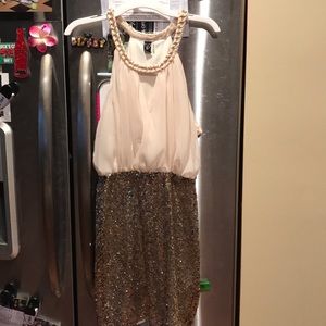 Ivory/Gold glitter Windsor Dress